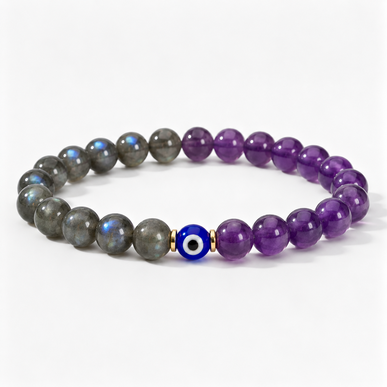 Mystic Eclipse Transformation Labradorite and Amethyst Bracelet