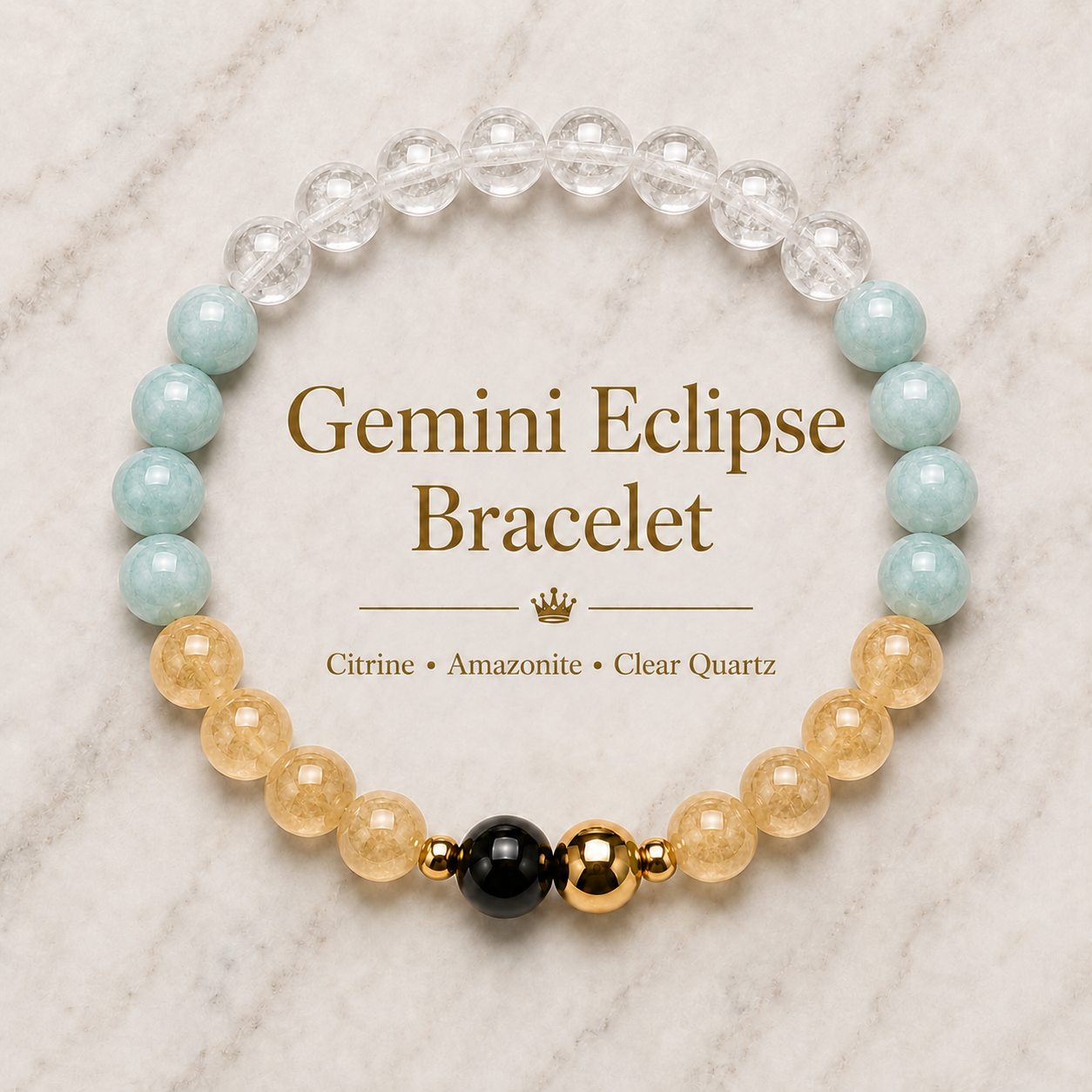 Gemini Eclipse Bracelet with REAL Gold