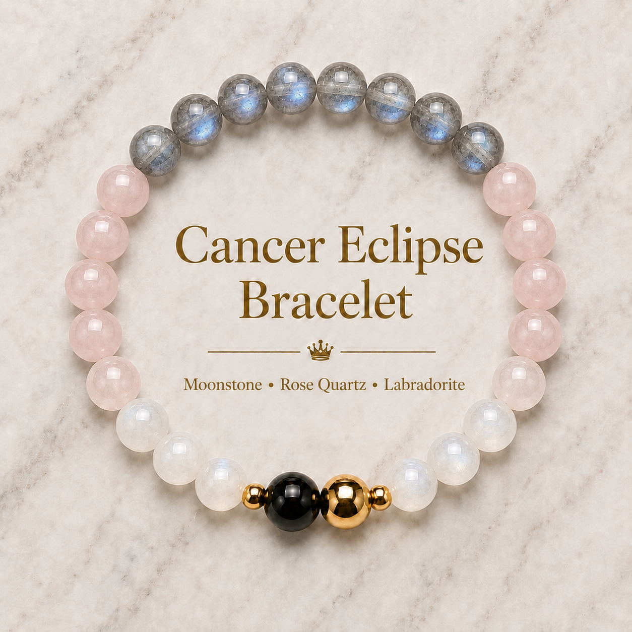Cancer Eclipse Bracelet with REAL Gold