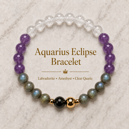 Aquarius Eclipse Bracelet with REAL Gold