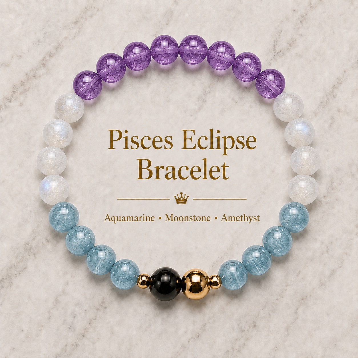 Pisces Eclipse Bracelet with REAL Gold