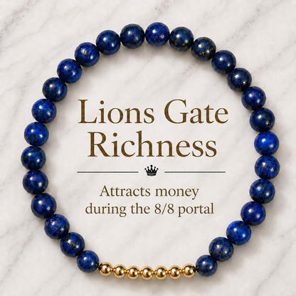 Lapis Lazuli Lions Gate 8/8 Richness Bracelet with REAL Gold