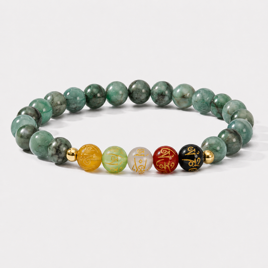 Taurus Expansion Bracelet Emerald with Real Gold