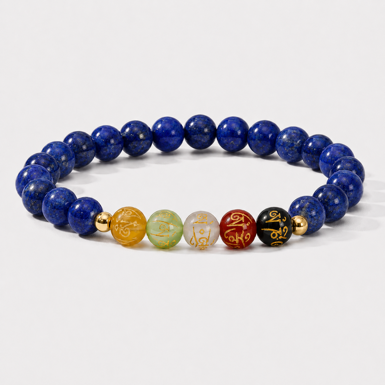 Cancer Expansion Bracelet Lapis Lazuli with Real Gold