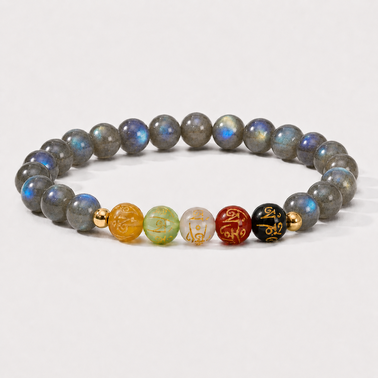 Aquarius Expansion Bracelet Labradorite with Real Gold