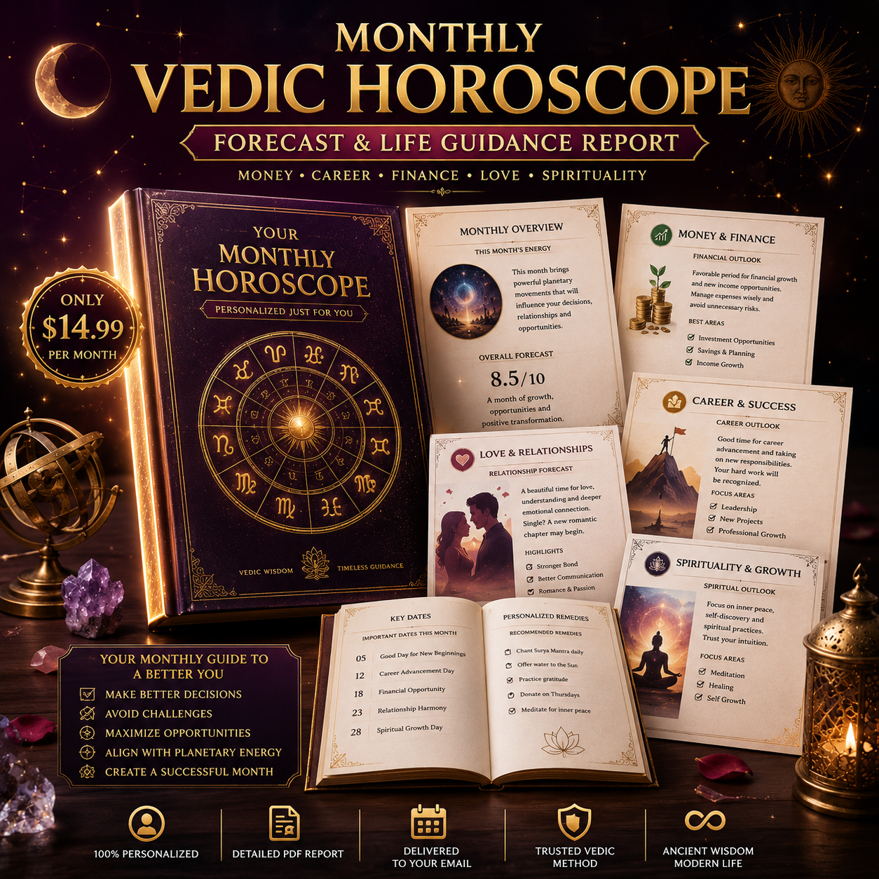 Monthly Vedic Horoscope Forecast & Life Guidance Report