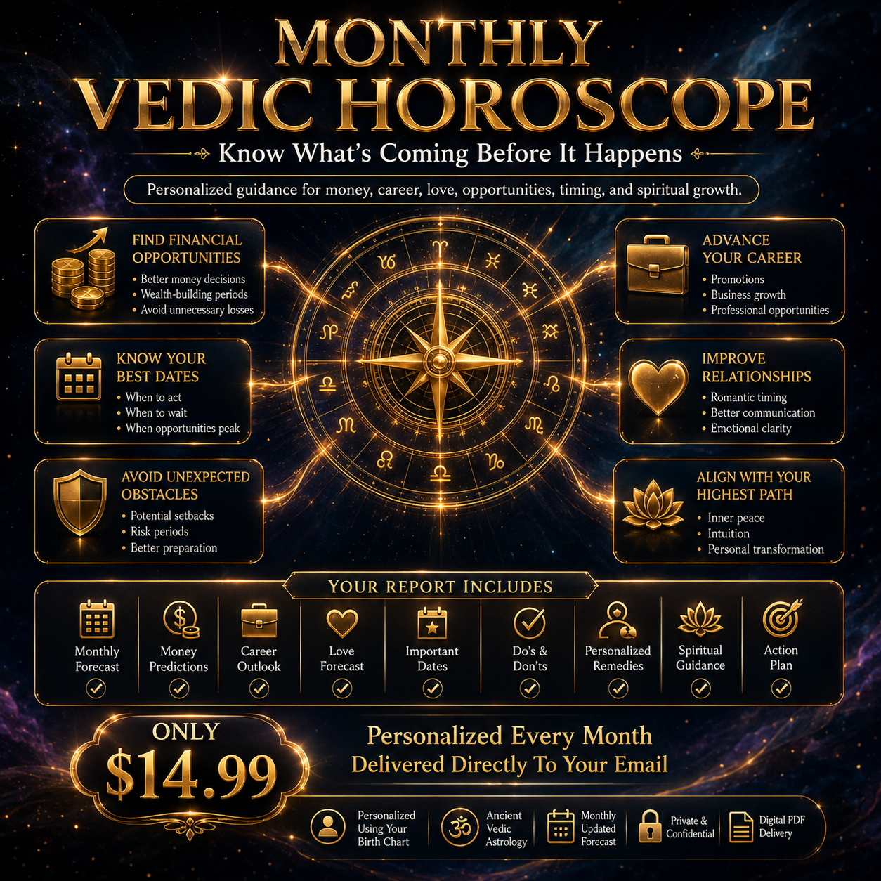 Monthly Vedic Horoscope Forecast & Life Guidance Report