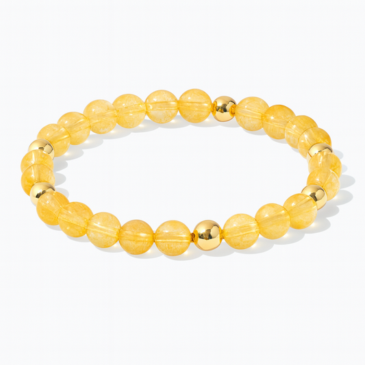 Elevated Wealth Bracelet with REAL Gold Beads and Citrine