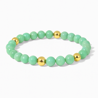 Elevated Abundance Bracelet with REAL Gold Beads and Emerald