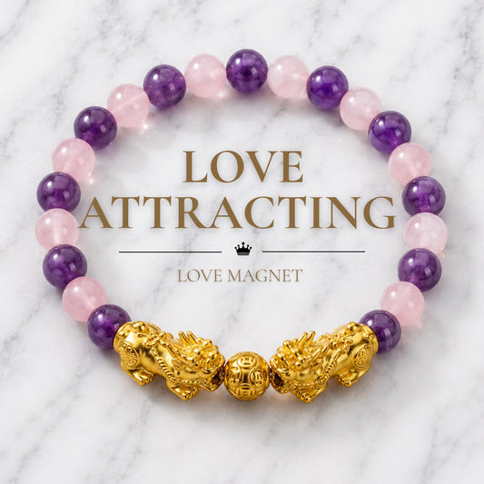 Money Attracting Citrine and Black Obsidian Double Pixiu Bracelet