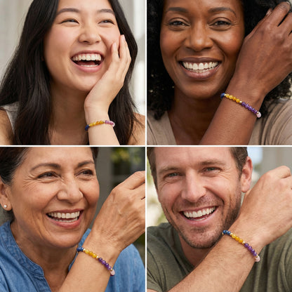 Lucky 11:11 Energized New Year Multiple Blessing Bracelet With REAL Gold