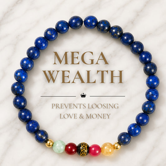 Lucky 7 gemstone wealth bracelet real gold abundance feng shui jewelry - Eat.Read.Love.