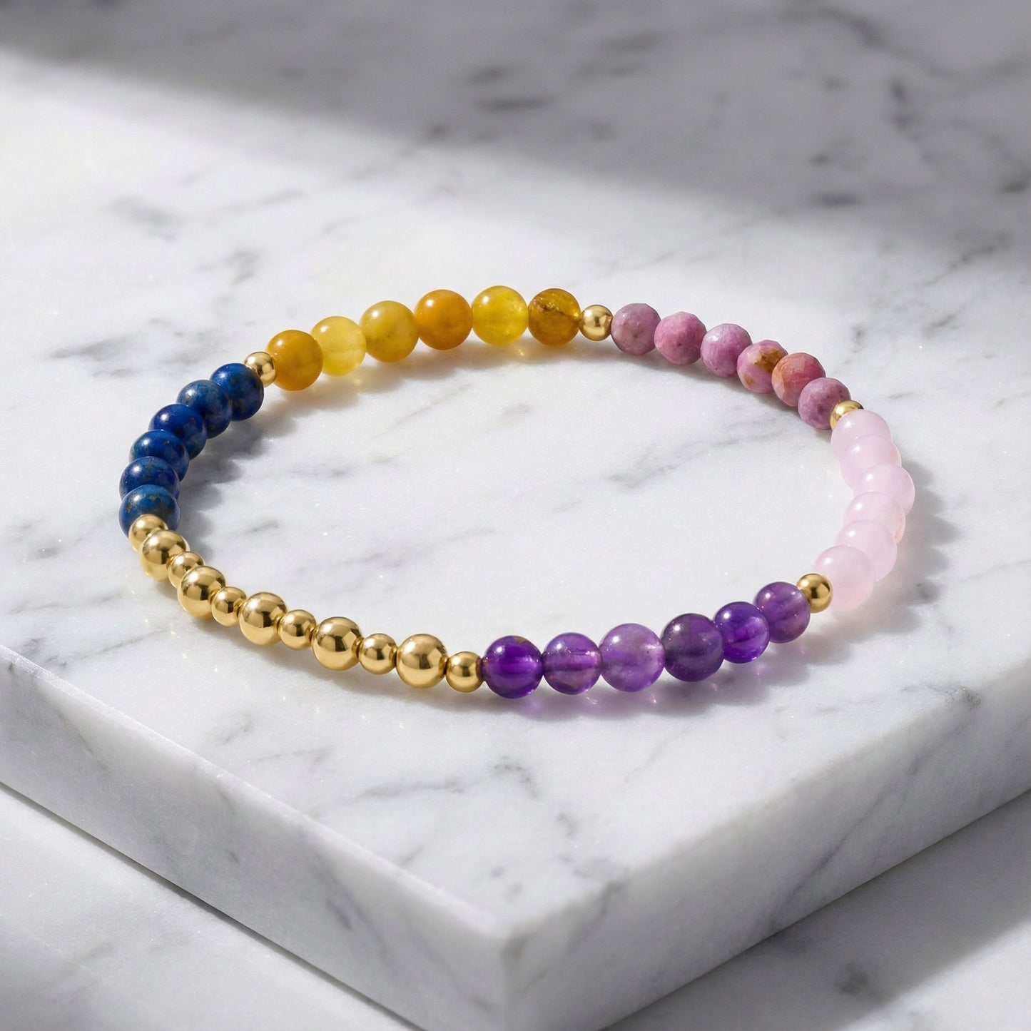 Lucky 11:11 Energized New Year Multiple Blessing Bracelet With REAL Gold