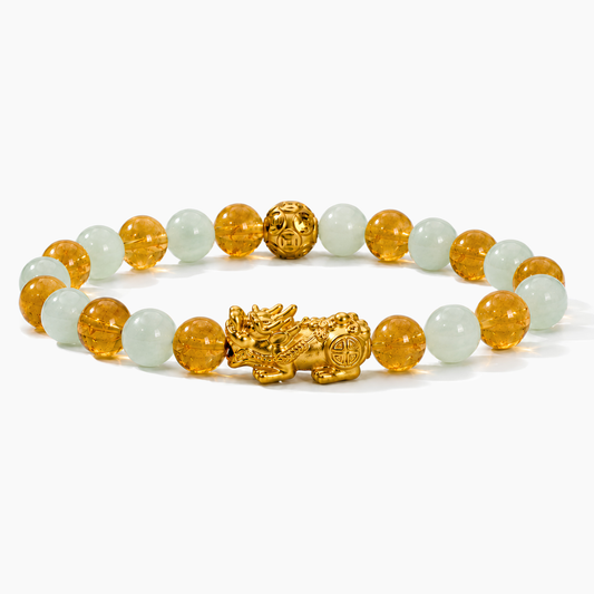 Vedic wealth bracelet AA citrine jade Jupiter gemstone jewelry - Eat.Read.Love.