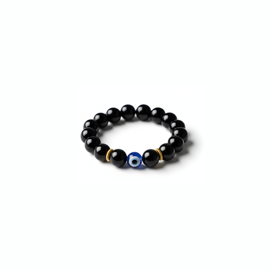 The Shadow Shield Obsidian Evil Eye Ring