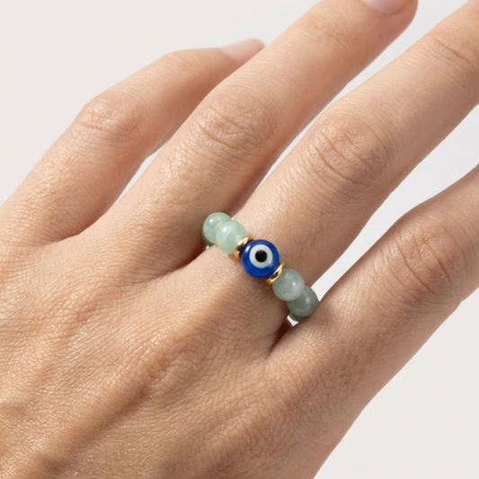 The Lucky Empress Jade Evil Eye Ring