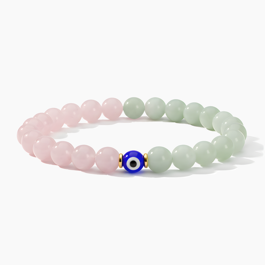 Magnetic Love Return Bracelet Rose Quartz Jade Evil Eye Protection