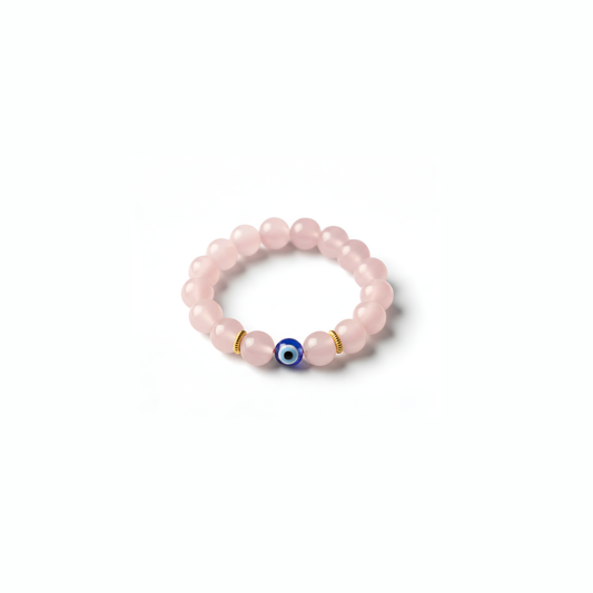 The Love Spell Rose Quartz Evil Eye Ring
