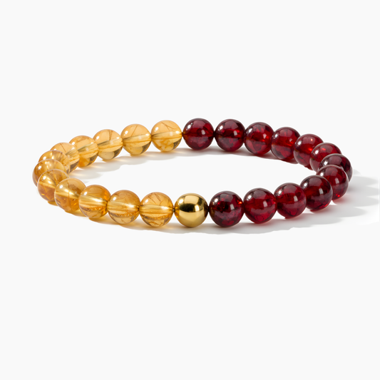 Citrine & Garnet Dual Energy Fortune Crystal Bracelet