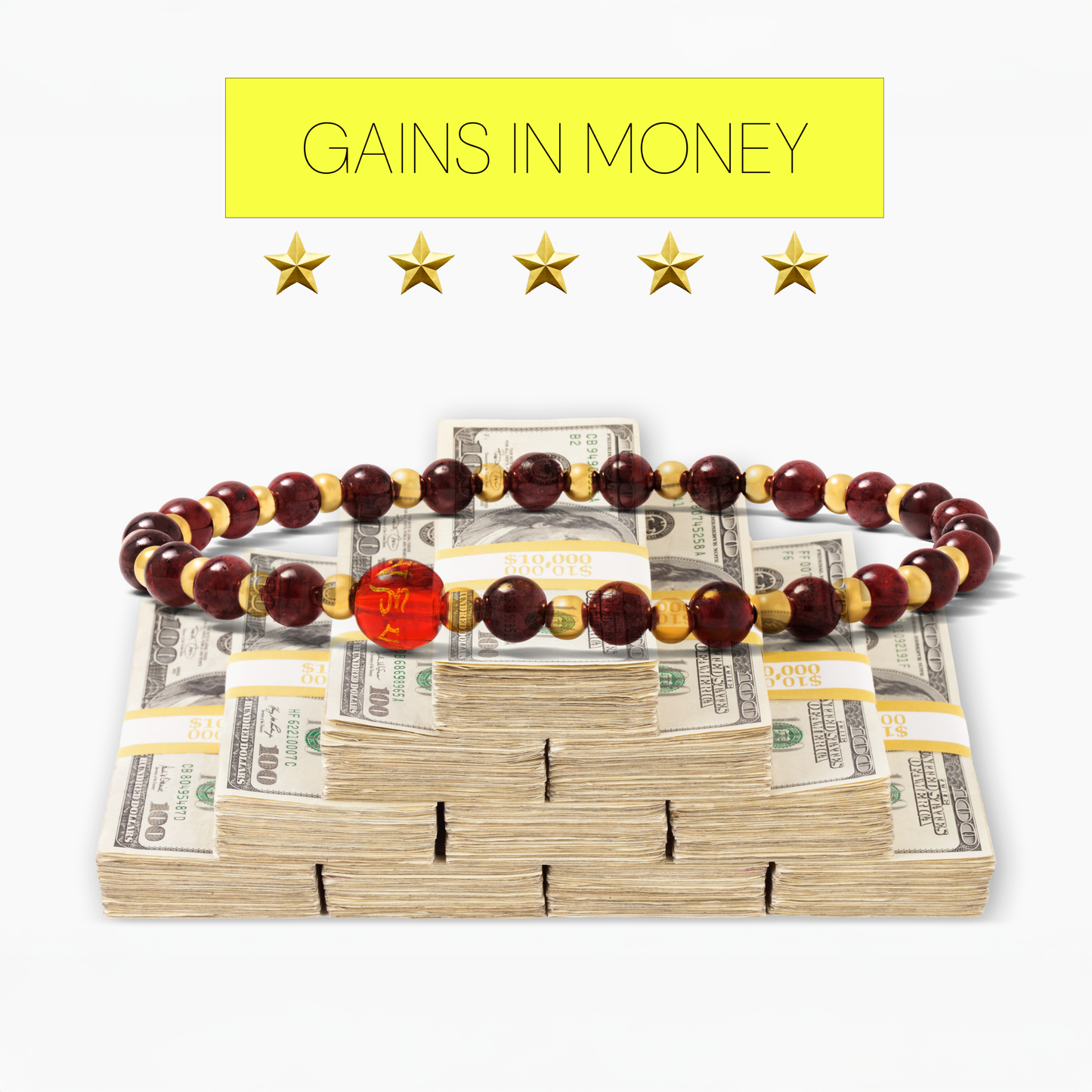 Garnet Bracelet of Fortune and Love 2026 New Year REAL Gold