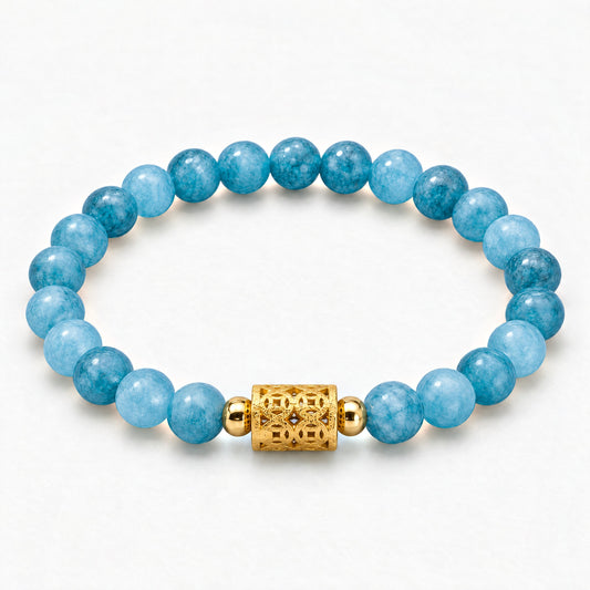 Aquamarine 11:11 Calling in Cash Gemstone Bracelet