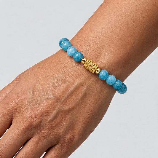 Aquamarine 11:11 Calling in Cash Gemstone Bracelet