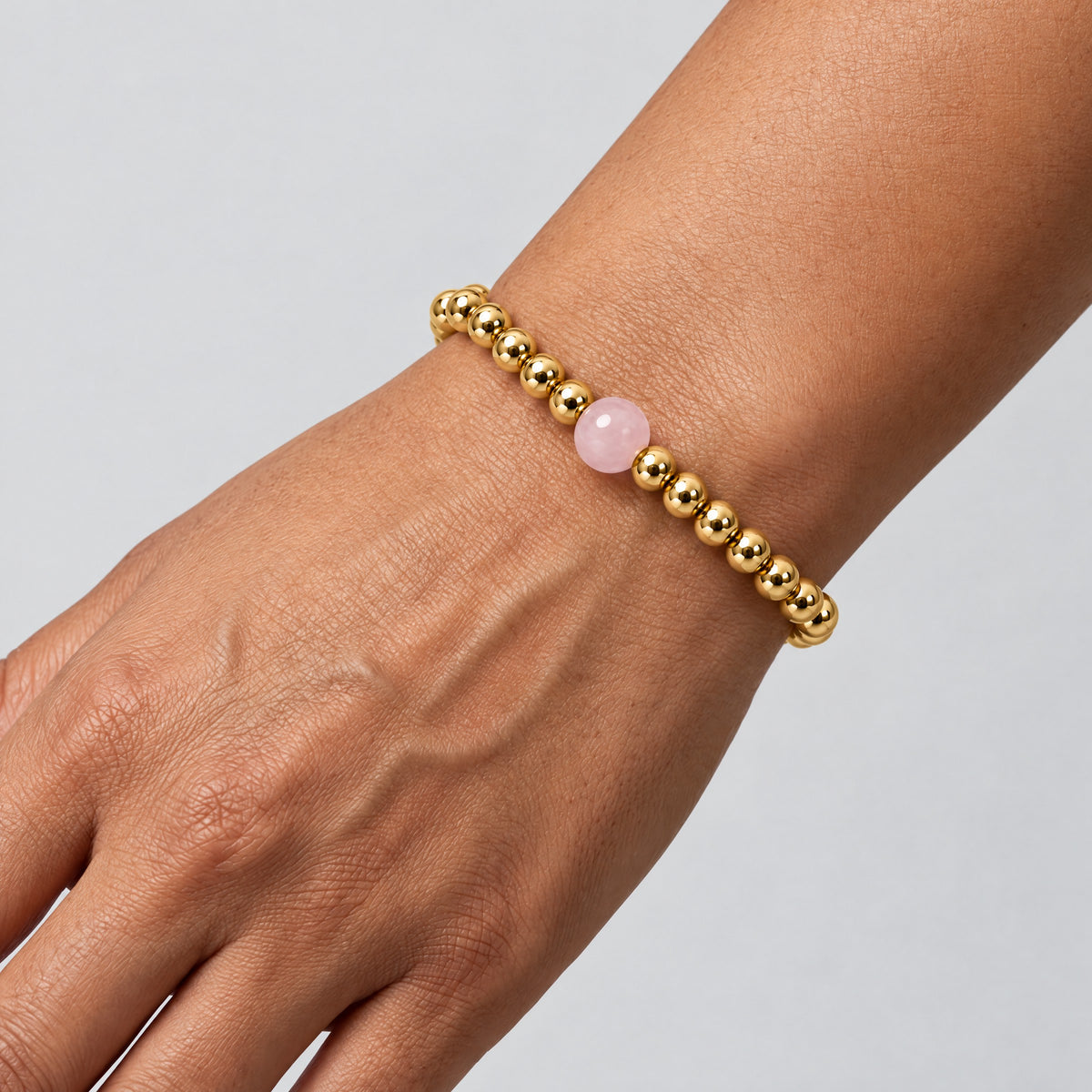 Aquarius Golden Zodiac Rose Quartz 2026 Bracelet REAL Gold
