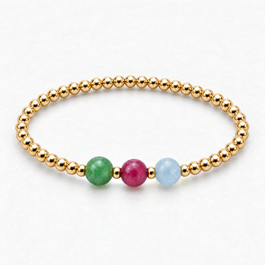 Aquarius Love and Money Golden Bracelet With REAL Gold