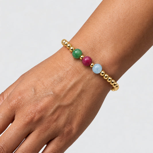 Aquarius Love and Money Golden Bracelet With REAL Gold