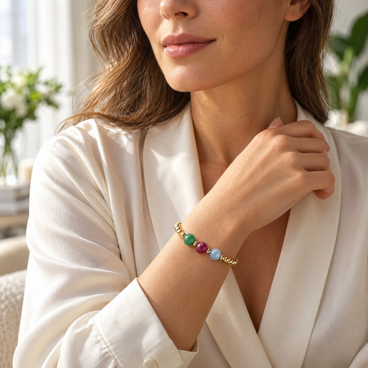 Aquarius Love and Money Golden Bracelet With REAL Gold