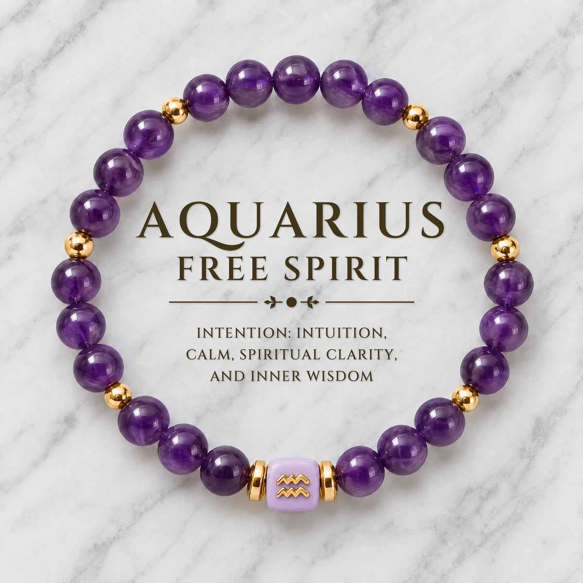 Aquarius Zodiac Signature Bracelet