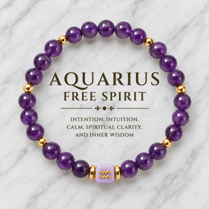 Aquarius Zodiac Signature Bracelet