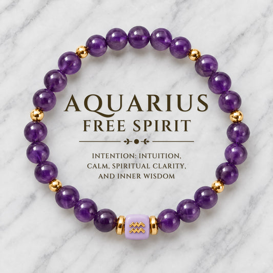 Aquarius Zodiac Signature Bracelet