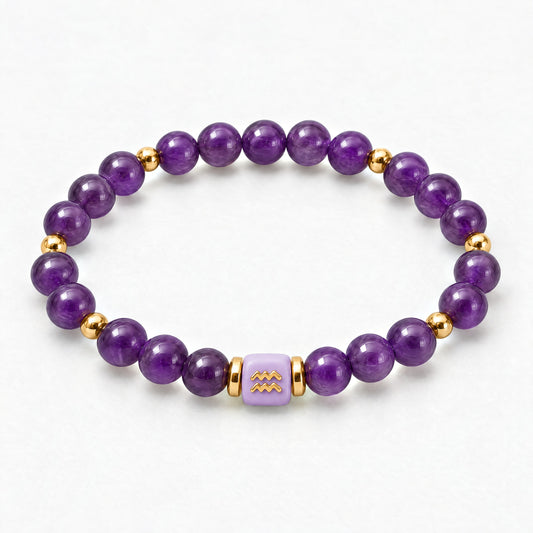 Aquarius Zodiac Signature Bracelet