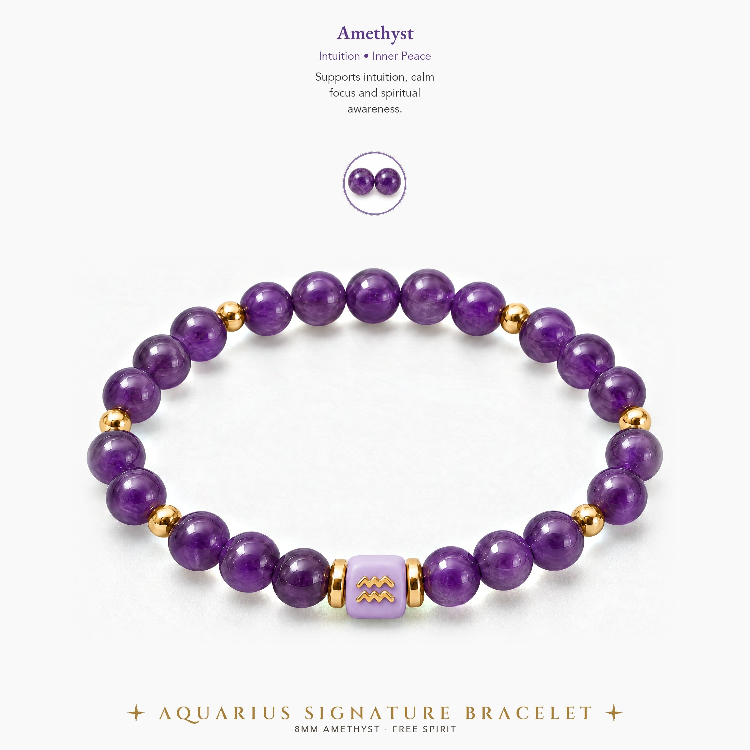 Aquarius Zodiac Signature Bracelet