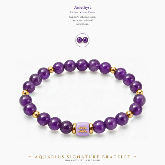 Aquarius Zodiac Signature Bracelet
