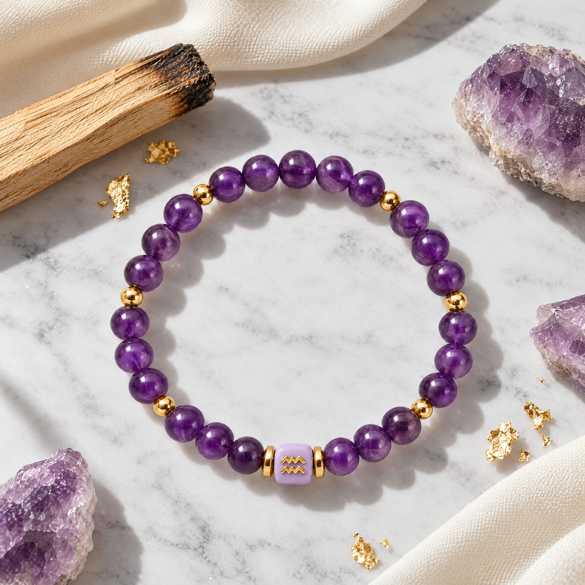 Aquarius Zodiac Signature Bracelet