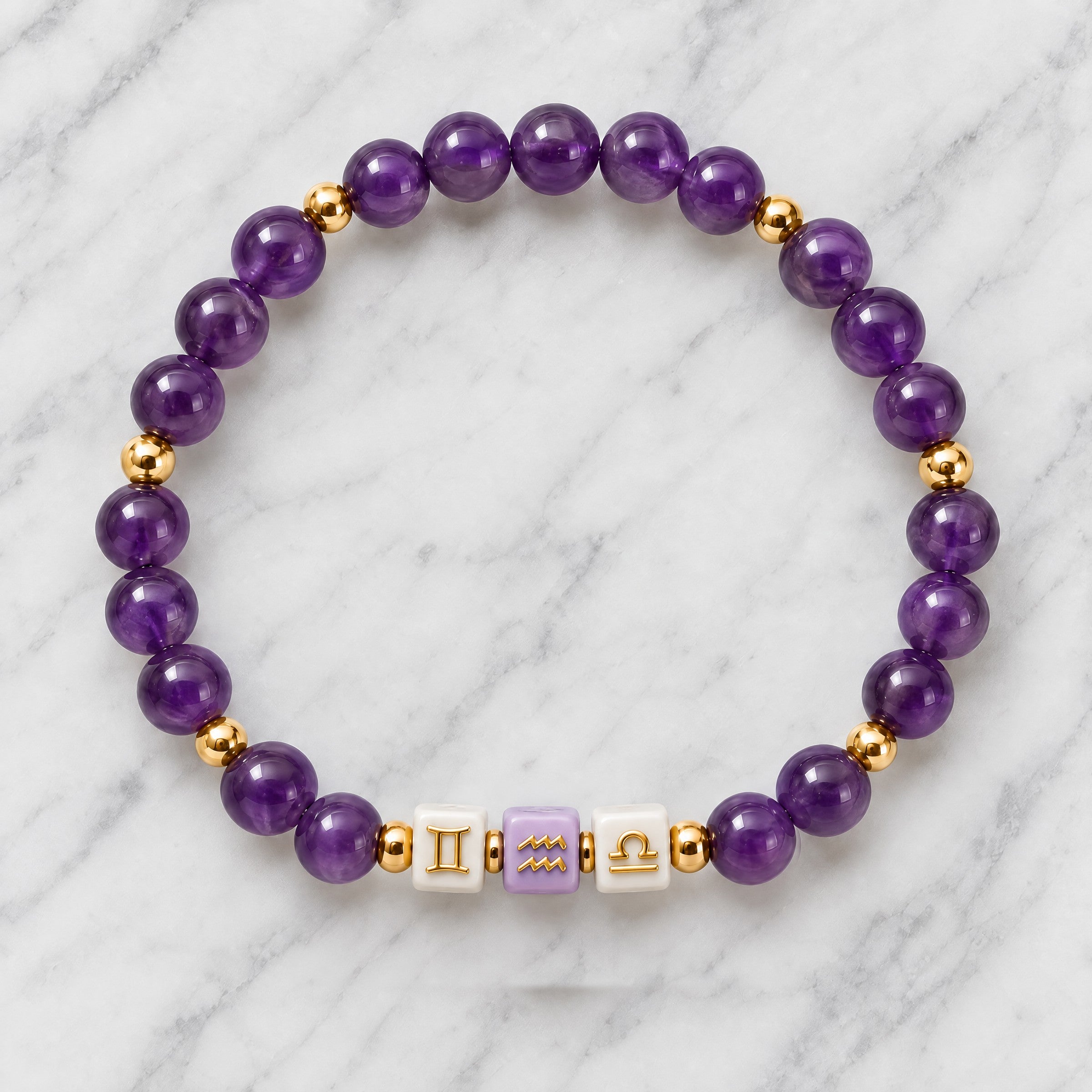 Aquarius Zodiac Signature Bracelet