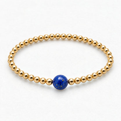 Aries Golden Zodiac Lapis Lazuli 2026 Bracelet REAL Gold