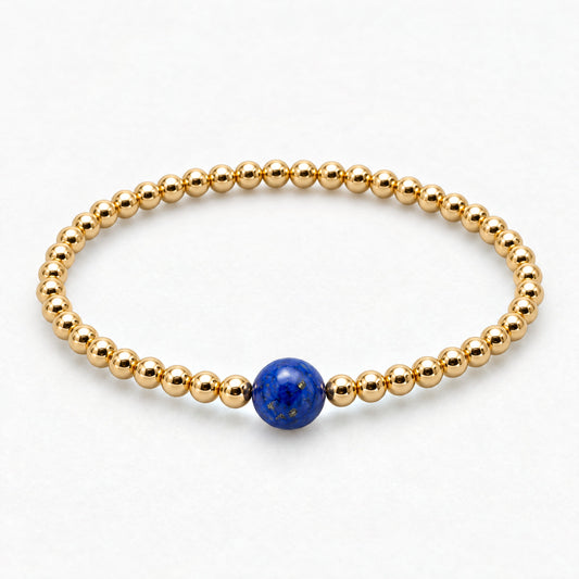Aries Golden Zodiac Lapis Lazuli 2026 Bracelet REAL Gold
