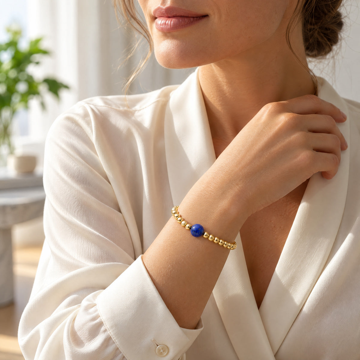 Aries Golden Zodiac Lapis Lazuli 2026 Bracelet REAL Gold