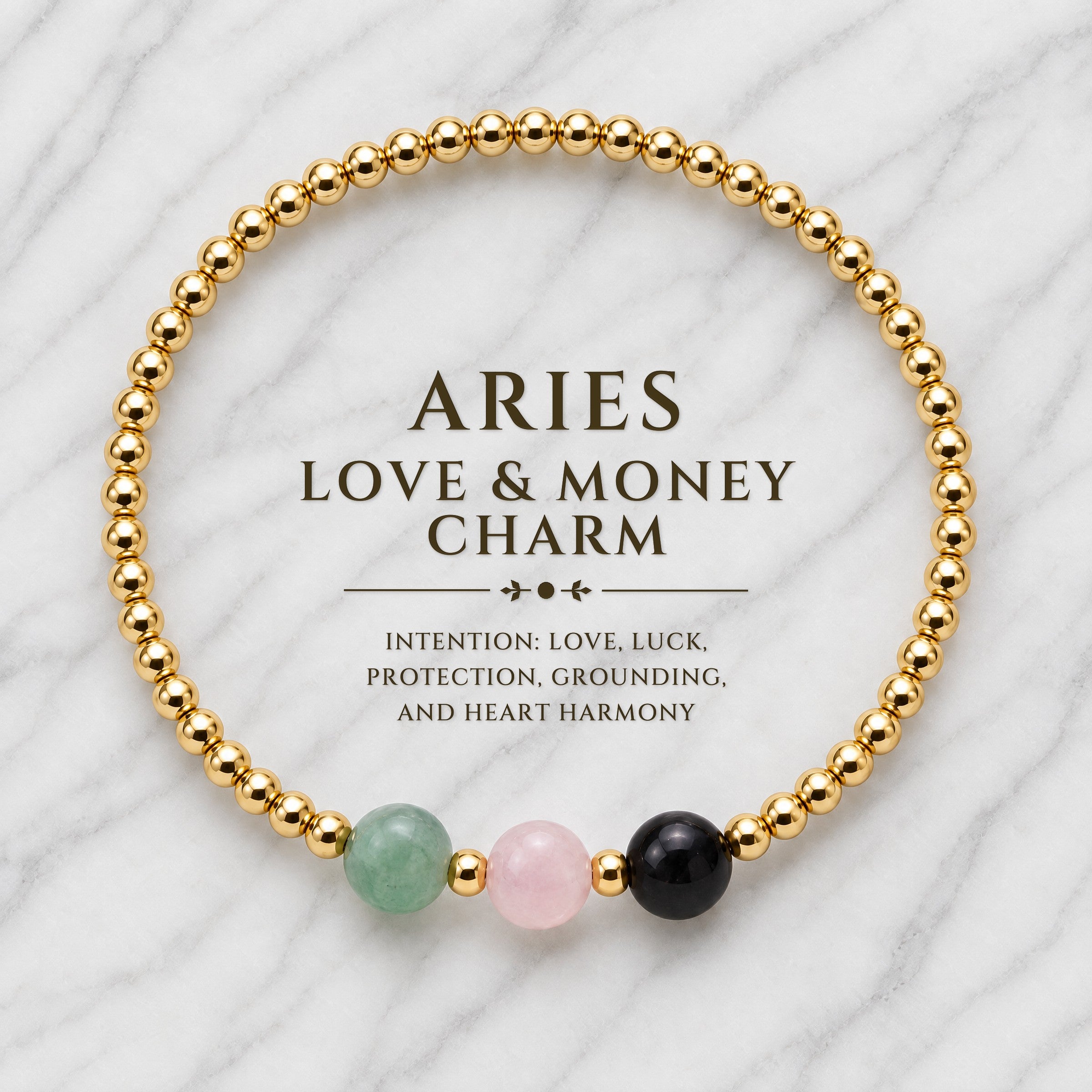 Aries Love and Money Golden Bracelet With REAL Gold