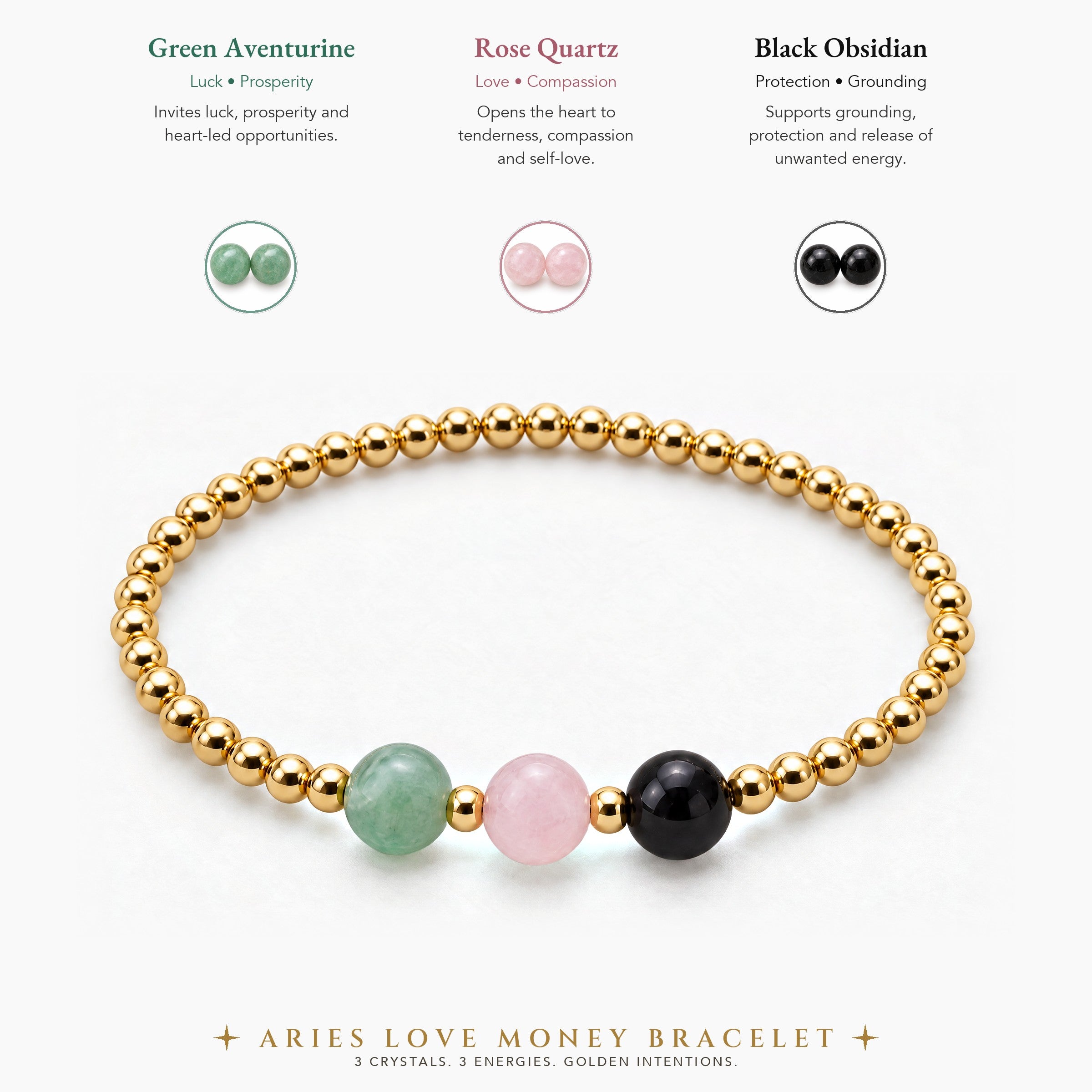 Aries Love and Money Golden Bracelet With REAL Gold
