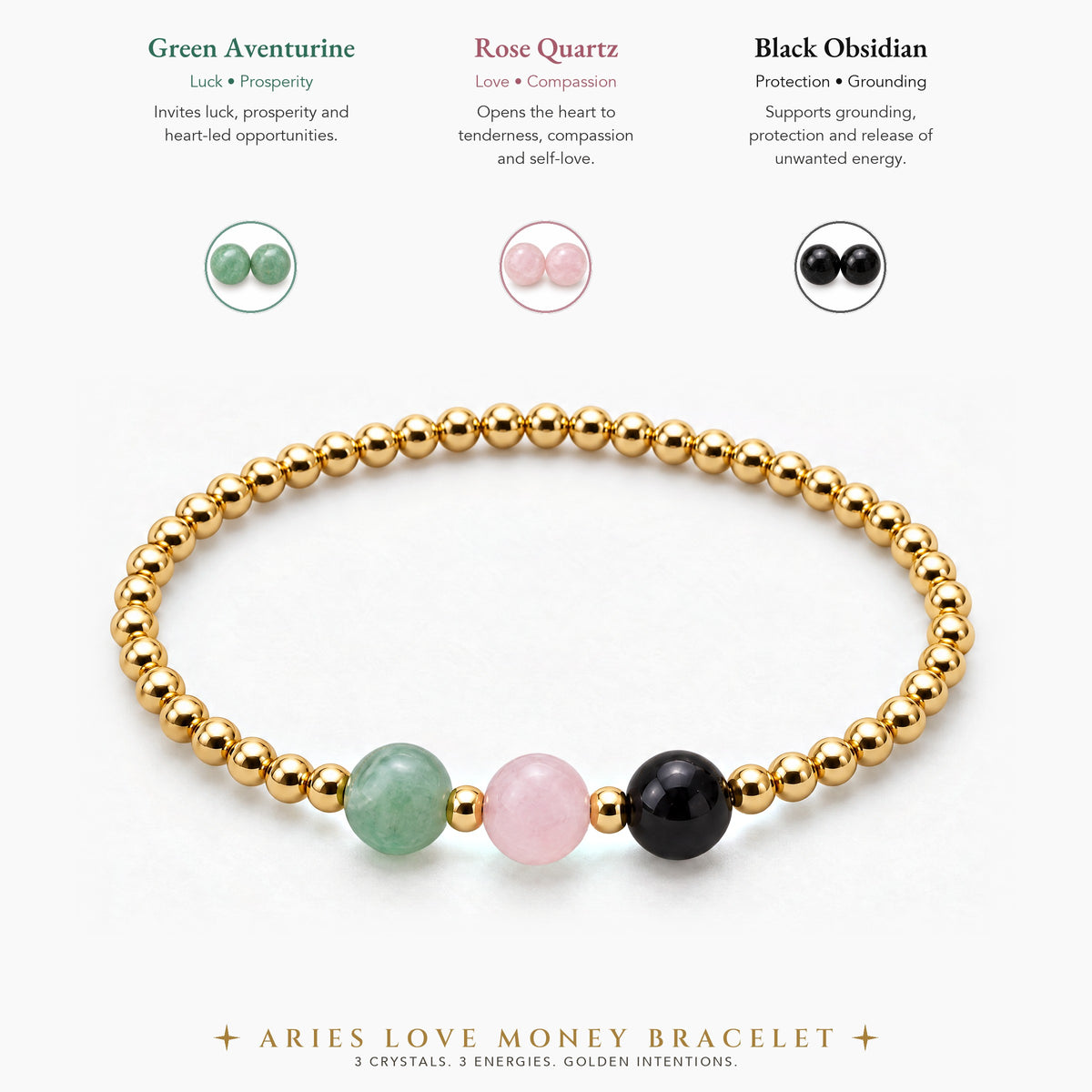 Aries Love and Money Golden Bracelet With REAL Gold