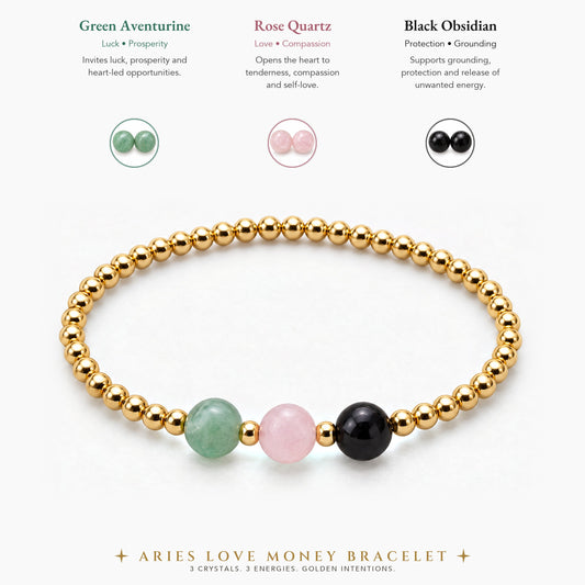 Aries Love and Money Golden Bracelet With REAL Gold