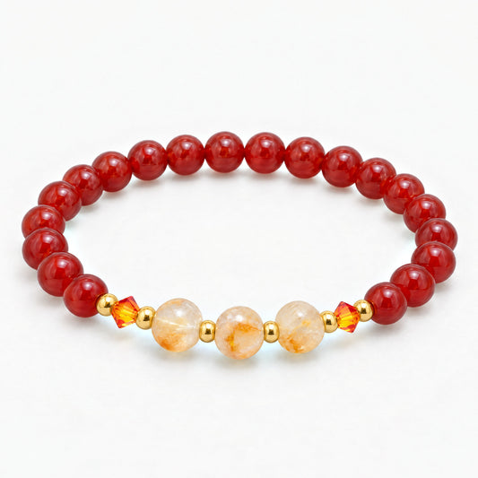 Aries Lucky Zodiac Trio Crystal Bracelet