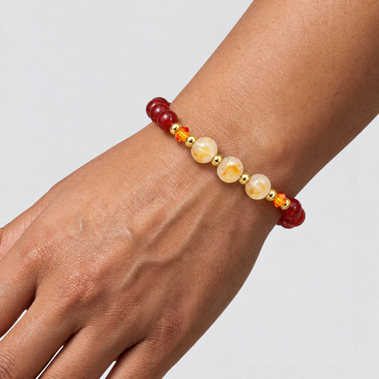 Aries Lucky Zodiac Trio Crystal Bracelet