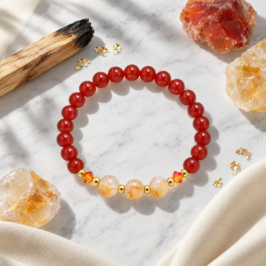 Aries Lucky Zodiac Trio Crystal Bracelet