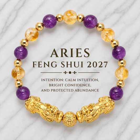 Aries Zodiac Feng Shui Double Pixiu Bracelet