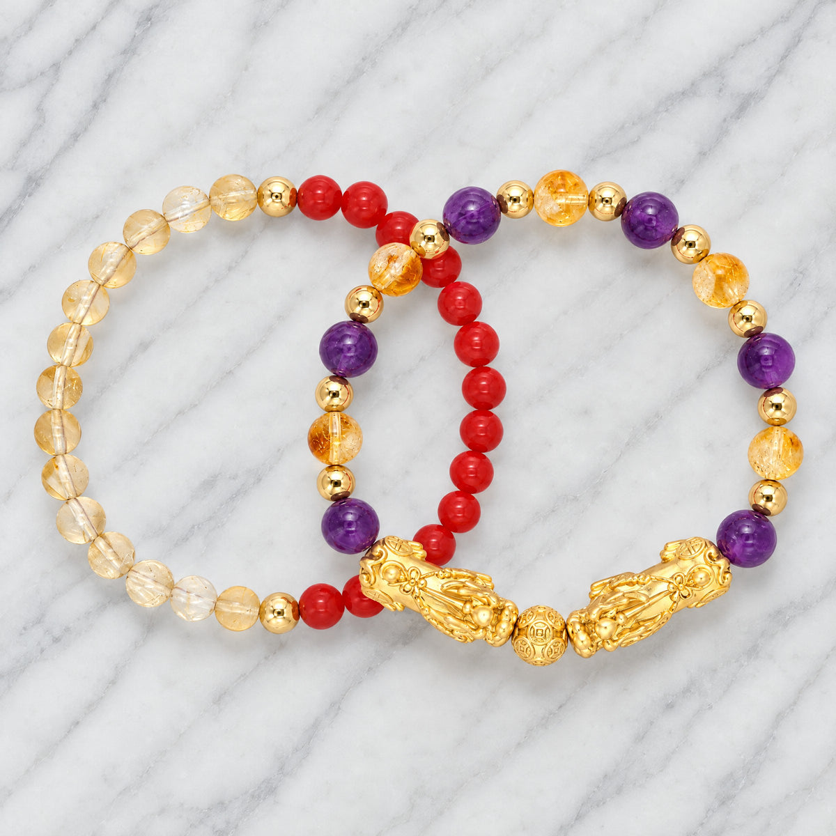 Aries Zodiac Feng Shui Double Pixiu Bracelet